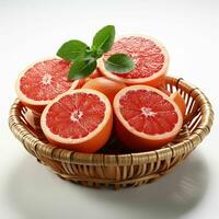 AI generated Sliced Fresh Grapefruits with Water Droplets. Pomelo Fruits. Generative AI photo