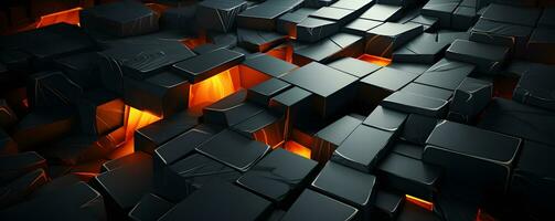 AI generated Elegant Black and Gold Geometric Background with Metal Effect. Futuristic Background. Generative Ai photo