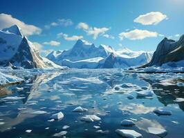 ai generado iceberg con azul cielo vista. generativo ai foto