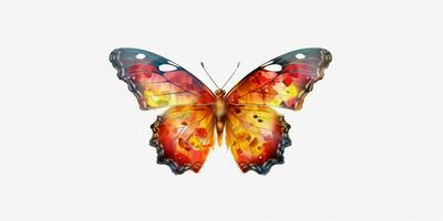 AI generated Beautiful and Colorful Butterfly Isolated on White Background. Generative AI photo