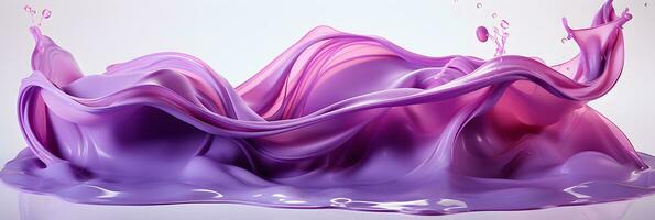 AI generated Abstract Purple Wavy Liquid Background. Generative Ai photo