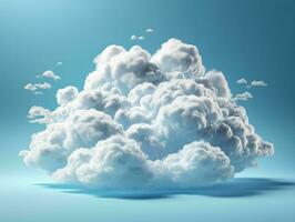 AI generated White Clouds Isolated on Blue Studio Background. Fluffy Cloud. Generative AI photo