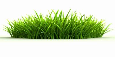 AI generated Fresh Green Grass Isolated on White Background. Generative AI photo