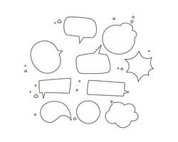 Doodle blank speech bubbles Hand drawn cartoon art illustration vector