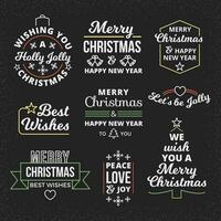 Navidad decoración conjunto de caligráfico y tipográfico diseño elementos, etiquetas, símbolos, iconos, vector