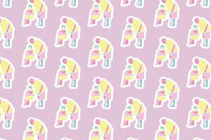 Vector Valentine day seamless pattern background