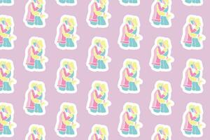 Vector Valentine day seamless pattern background