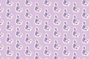 Vector Womens day element Seamless Pattern Background