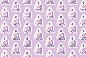 Vector Womens day element Seamless Pattern Background