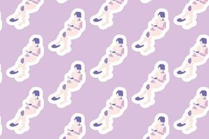 Vector Womens day element Seamless Pattern Background