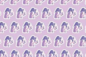 Vector Womens day element Seamless Pattern Background