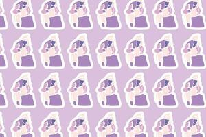 Vector Womens day element Seamless Pattern Background