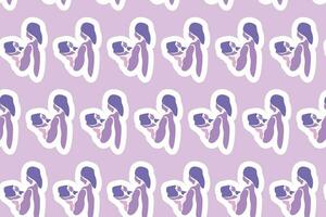 Vector Womens day element Seamless Pattern Background