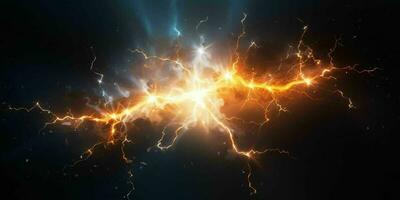 AI generated Energy Lightning. Thunderbolt Background. Generative AI photo