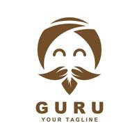 gurú logo icono diseño vector ilustración. logo adecuado para hombre relacionado producto, yoga, conocimiento y de viaje agencia