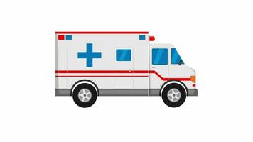 ambulance véhicule pour urgence assistance, 4k vidéo mouvement graphique animation video