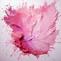 AI generated Pink Paint Splash and Texture on White Background. Paint Stain. Generative AI photo