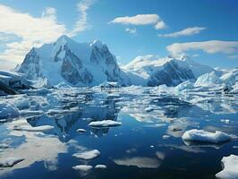 ai generado iceberg con azul cielo vista. generativo ai foto