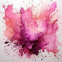 AI generated Pink Paint Splash and Texture on White Background. Paint Stain. Generative AI photo