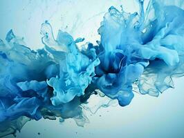 AI generated Blue Paint Splash on White Background. Paint Stain. Generative AI photo