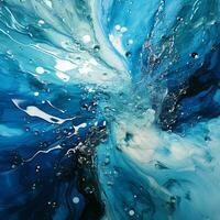 AI generated Blue Paint Splash on White Background. Paint Stain. Generative AI photo