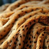 AI generated Leopard Fur Pattern Texture Background. Leopard Wool Fabric. Generative AI photo