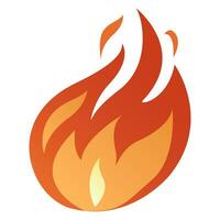 Fire flames, bright fireball, heat wildfire and red hot bonfire, red fiery flames isolated vector