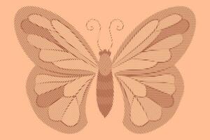 Retro Halftone butterfly background. Butterfly of halftone dots. vector