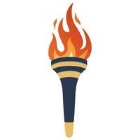 Torch with burning fire in flat design vector