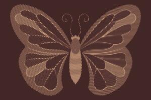 Retro Halftone butterfly background. Butterfly of halftone dots. vector