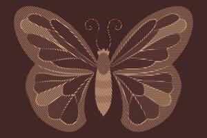 Retro Halftone butterfly background. Butterfly of halftone dots. vector