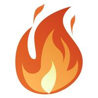 Fire flames, bright fireball, heat wildfire and red hot bonfire, red fiery flames isolated vector
