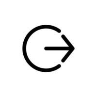 Sign out, logout, exit symbol icon in line style design isolated on white background. Editable stroke. vector