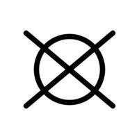 Do not dry clean, no dry cleaning laundry symbol icon in line style design isolated on white background. Editable stroke. vector