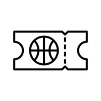 baloncesto boleto, partido pasar icono en línea estilo diseño aislado en blanco antecedentes. editable ataque. vector