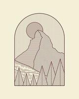 Matterhorn in Stunning Mono line Vector Design