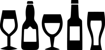 Beer icon Beer glass bottle Wine Vector illustration