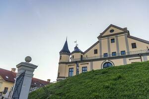 Nesvizh, Belarus - 08.23.2023 - Shot of the well know architectural landmark , Radzwill castle. History photo