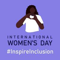 Inspire inclusion banner International Women's day vector illustration
