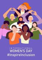 Inspire inclusion banner International Women's day vector illustration