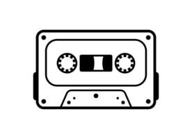 Cassette tape line icon isolated in white background. vector