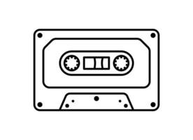 Cassette tape line icon isolated in white background. vector