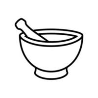 Mortar and pestle icon isolated on white background vector