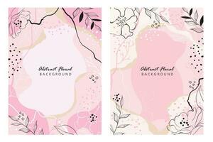 Abstract flower art frame background vector