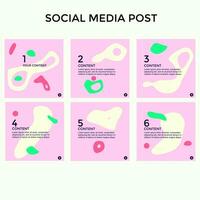 SET ABSTRACT SQUARE BACKGROUND WITH ORAGNIC SHAPES DESIGN PASTEL COLOR TEMPLATE GOOD FOR SOCIAL MEDIA POST, COVER, POSTER, BROCHURE vector