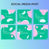 SET ABSTRACT SQUARE BACKGROUND WITH ORAGNIC SHAPES DESIGN PASTEL COLOR TEMPLATE GOOD FOR SOCIAL MEDIA POST, COVER, POSTER, BROCHURE vector