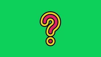 Animated question mark video with green screen or question mark motion graphics. green background