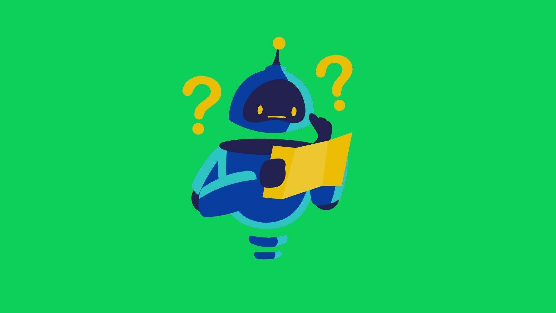Animated question mark video with green screen or question mark motion