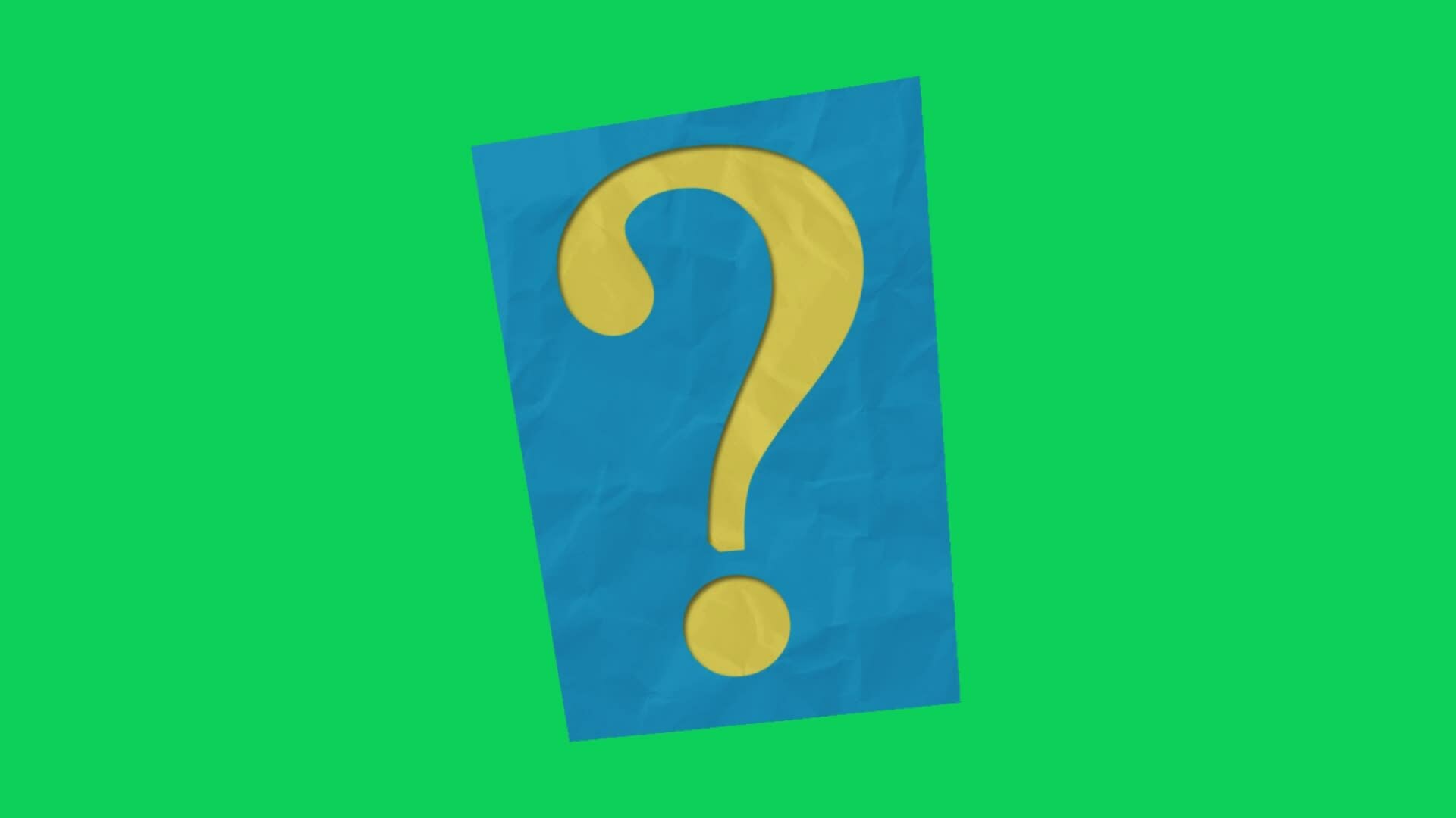 Animated question mark video with green screen or question mark motion