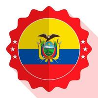 Ecuador quality emblem, label, sign, button. Vector illustration.